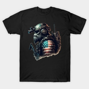 The Bigfoot Soldier American Patriotic 4th Of July T-Shirt